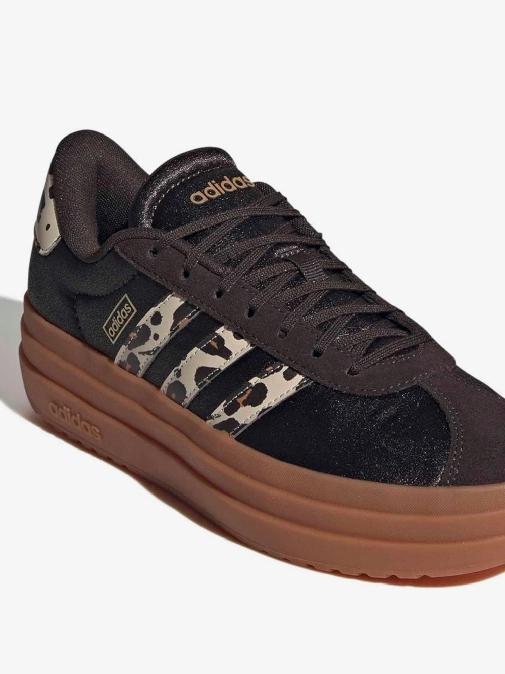 adidas Platform Sneaker in Chocolate Brown with Leopard Accent - Picture 8 of 10